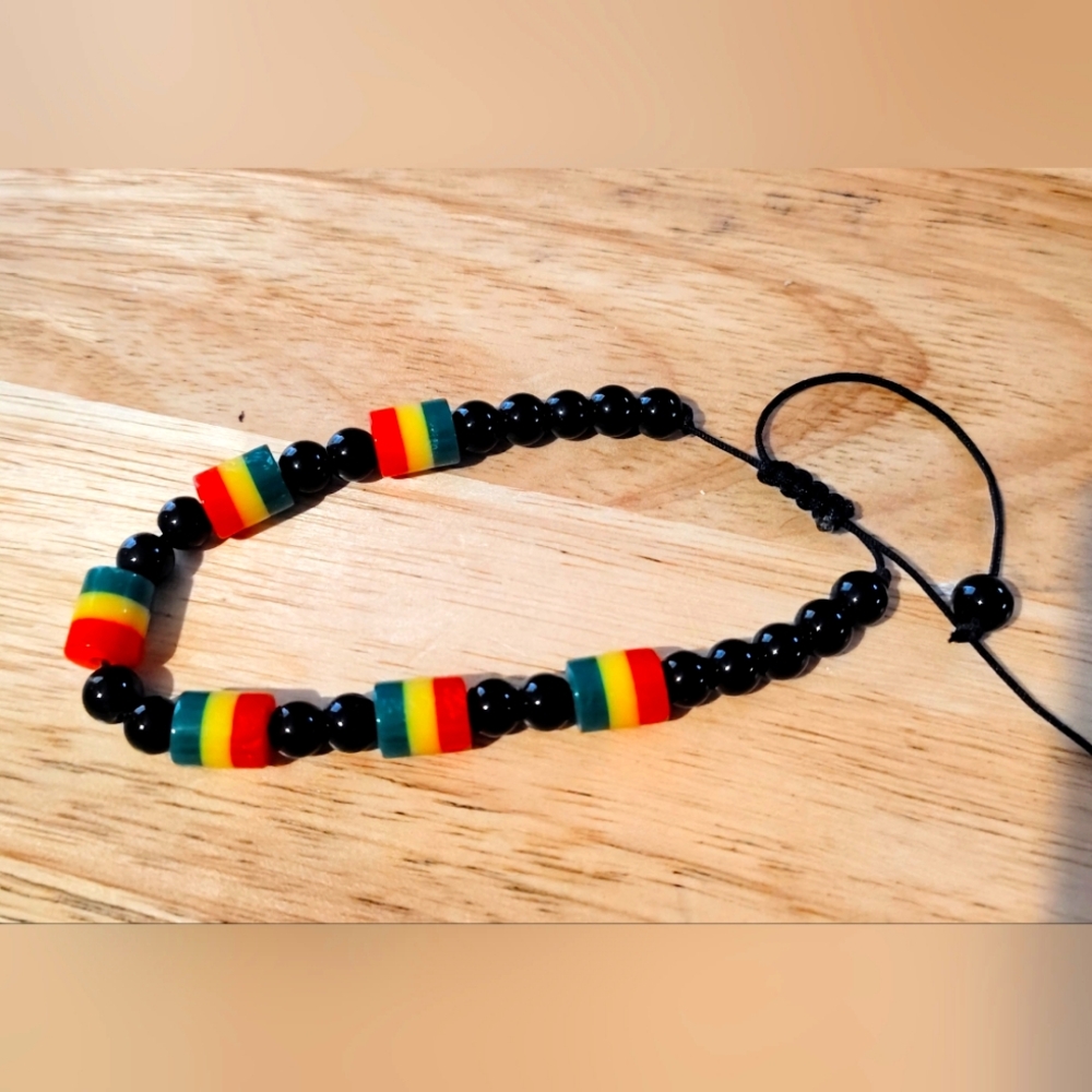 Island Unity Rasta Bead Bracelet – Handcrafted Boho Vibes